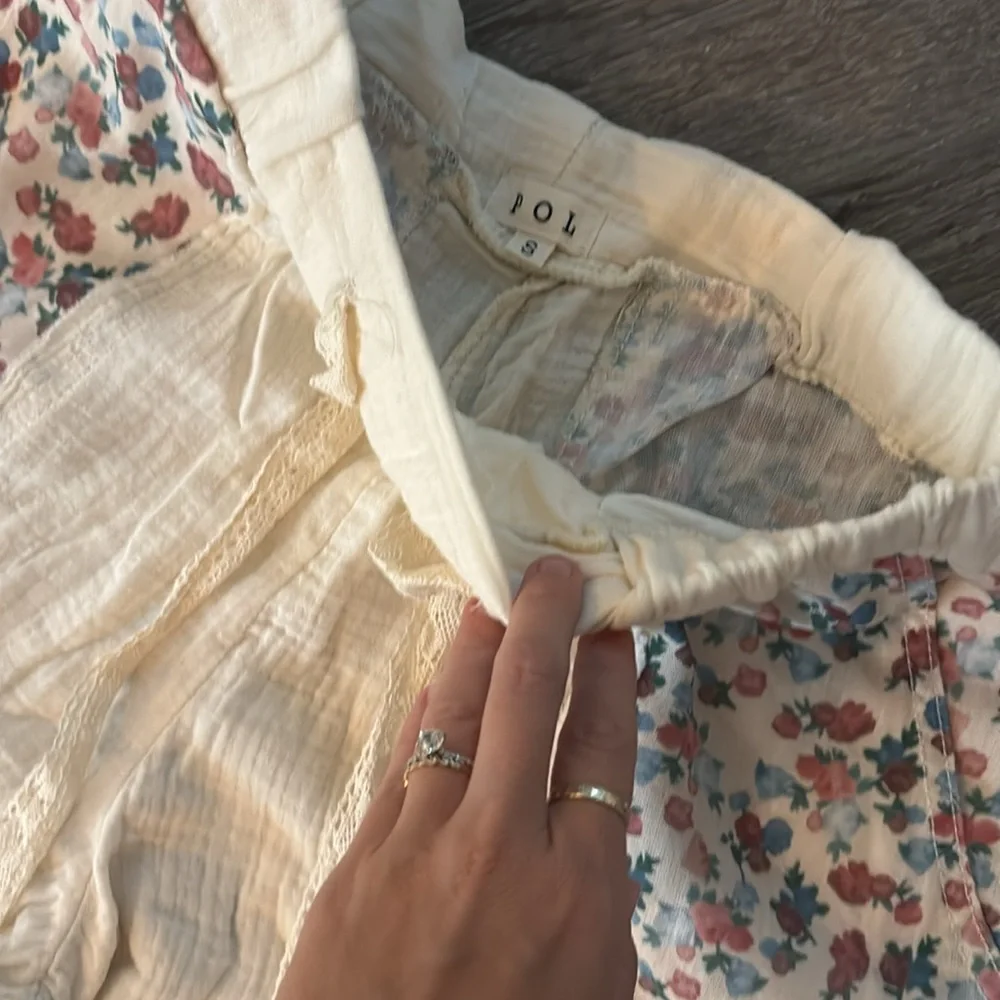 POL Bohemian Lace Ruffle Cotton Floral Patchwork Extra Baggy Wide Leg Flare Pant - Picture 2 of 2